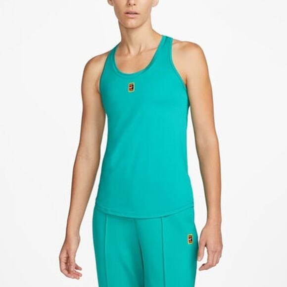 Nike Dri Fit Women´s Court Heritage Tennis Green Racerback Tank Top Size S - Picture 1 of 9